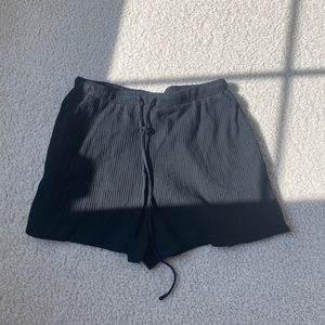 White Fox Boutique Black Ribbed Shorts
